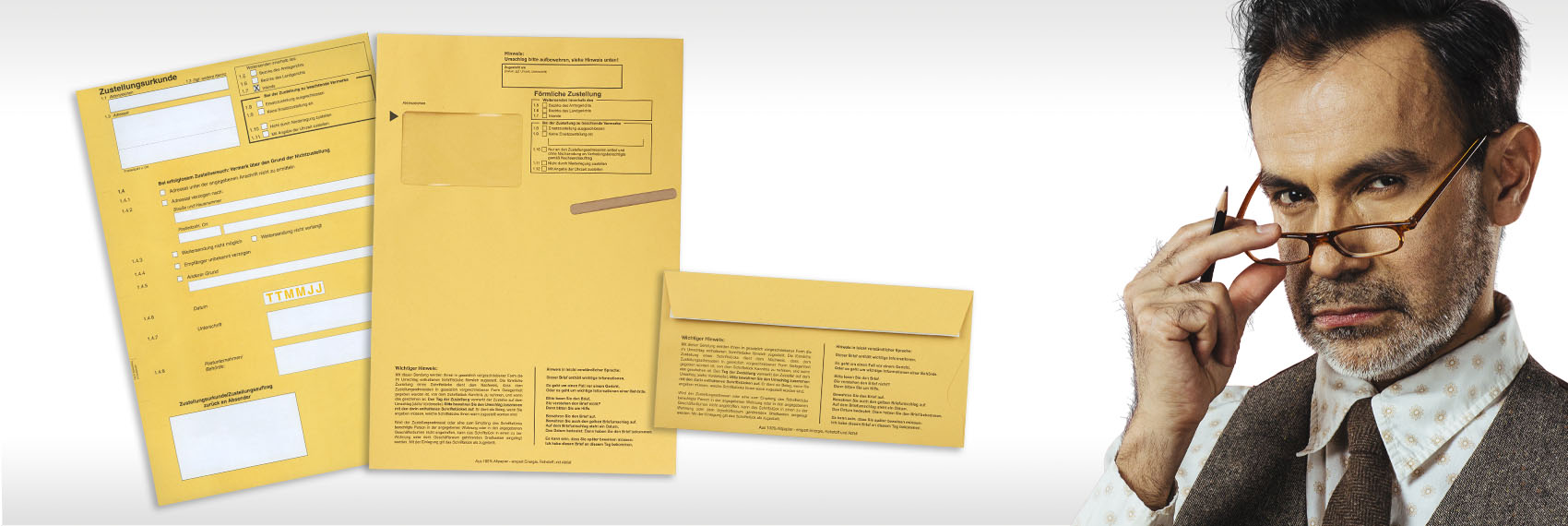 Briefhüllen für rechtswirksame Zustellung